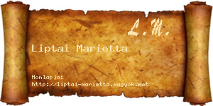Liptai Marietta névjegykártya